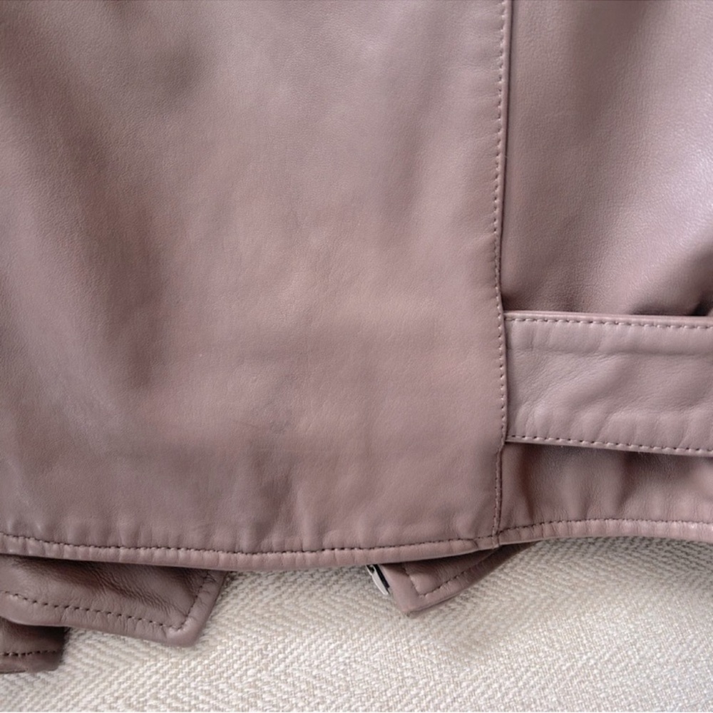 All Saints AllSaints Balfern Leather Moto Jacket Petrol - Picture 7 of 9